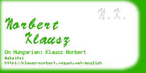 norbert klausz business card